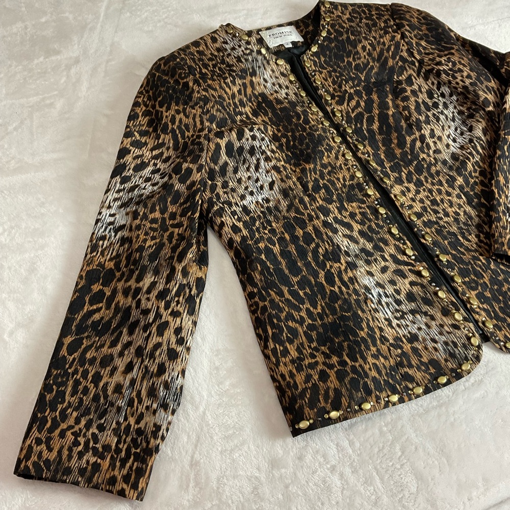 Animal Print Open Jacket Dressy - Picture 3 of 13